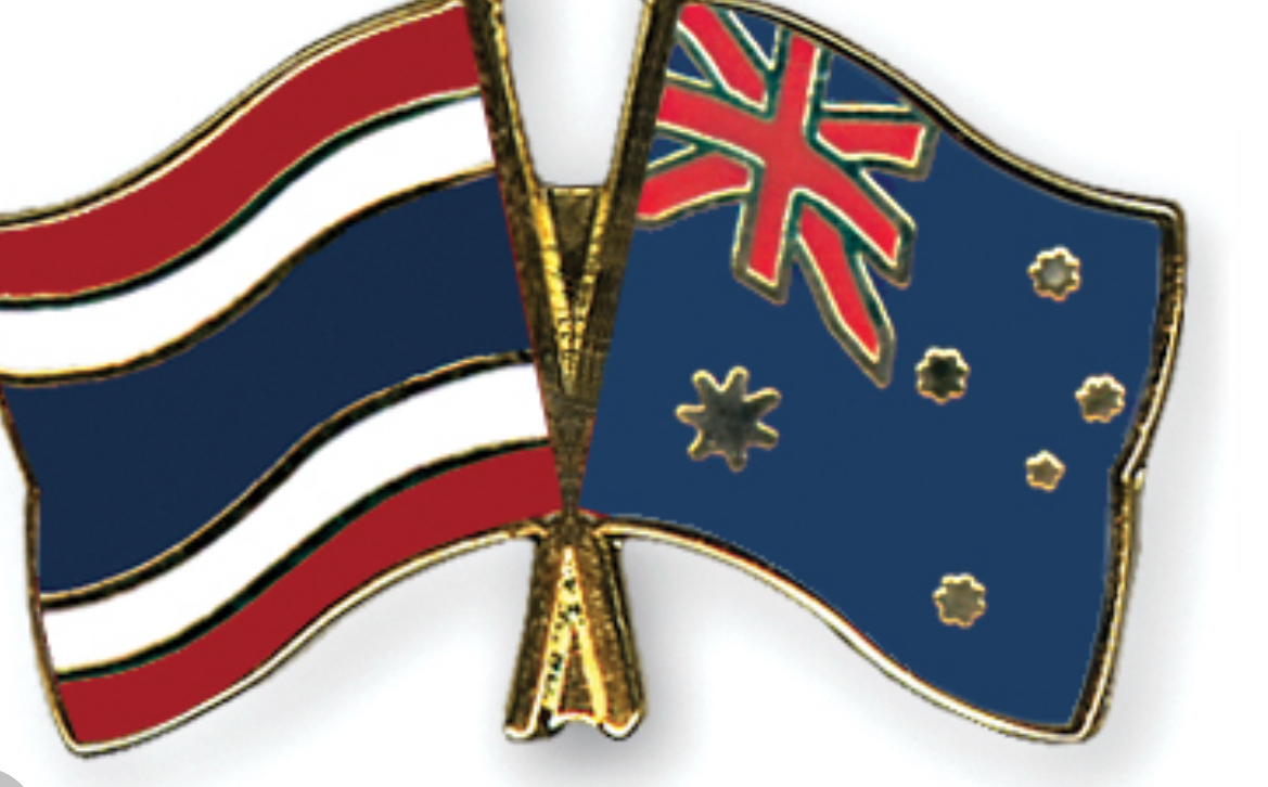 Thailand–Australia friendship pins — bilateral ties supporting Australian investment into Phuket and Bangkok property.